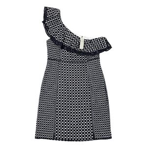 NWT J Crew One Shoulder Crochet Overlay Ruffle Cocktail Mini Dress Size 4